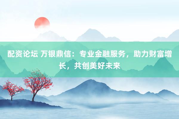 配资论坛 万银鼎信：专业金融服务，助力财富增长，共创美好未来
