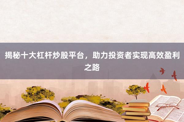 揭秘十大杠杆炒股平台，助力投资者实现高效盈利之路