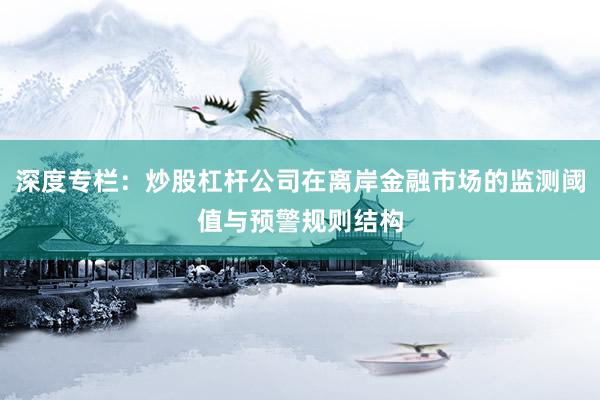 深度专栏：炒股杠杆公司在离岸金融市场的监测阈值与预警规则结构