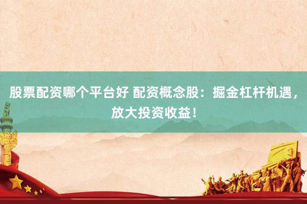 股票配资哪个平台好 配资概念股：掘金杠杆机遇，放大投资收益！